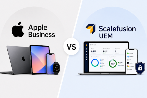 Apple Business or Scalefusion UEM? Compare Features & Use Cases